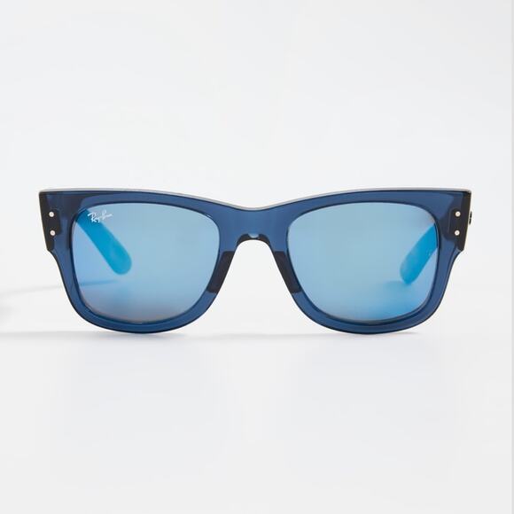 NEW Ray-Ban Mega Wayfarer Unisex Sunglasses in Trans Dark Blue/Grey Mir Blue main image 7